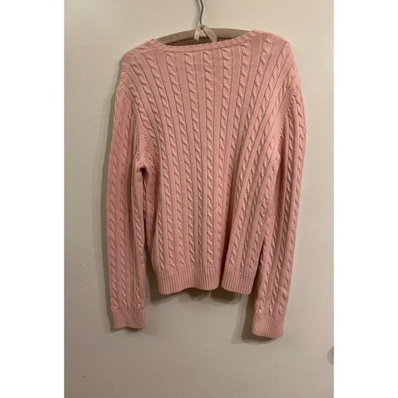 Ralph Lauren Womens Old Money Logo Sweater Size XL Pink Soft Girl Tennis Prep - Picture 10 of 10